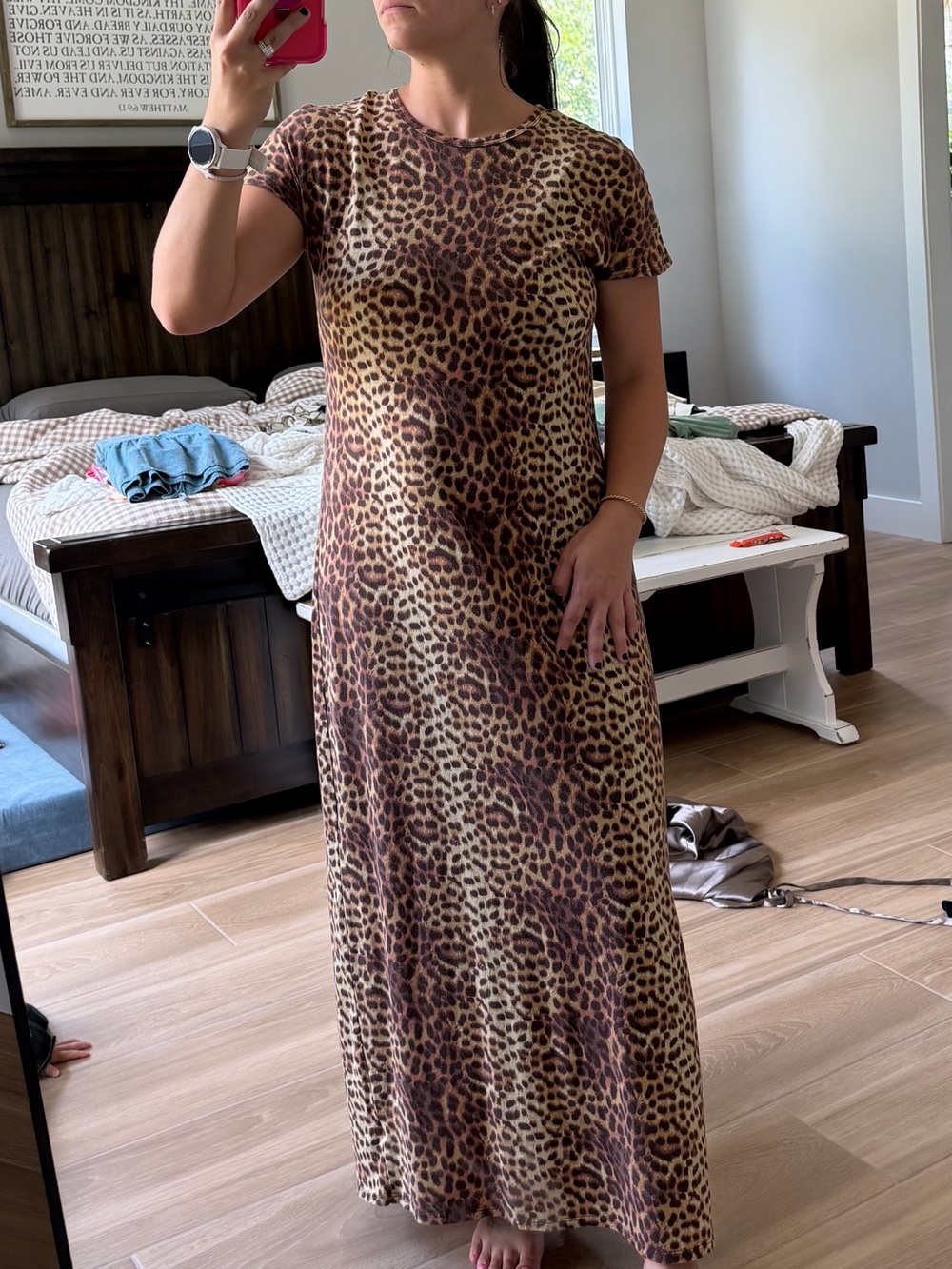LuLaRoe Brown Leopard Print Maxi Dress